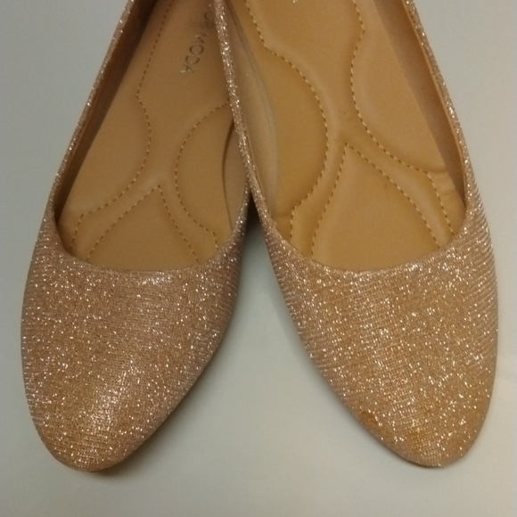 Women's Top Moda ballet slipper rose gold sparkle, size 8.5 - Picture 3 of 8